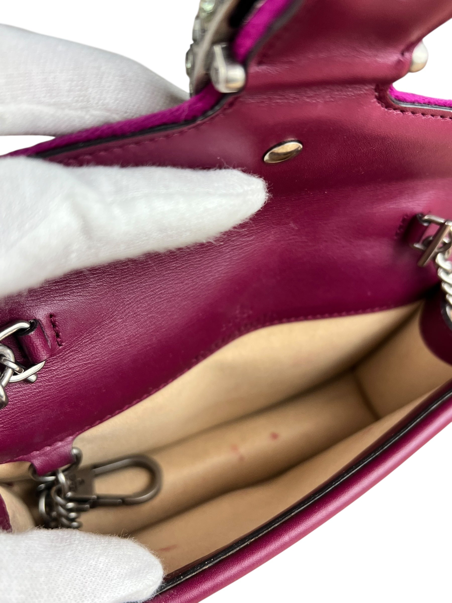 Gucci Super Mini Dionysus Purple Velvet Chain Bag