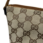 Gucci Brown Leather Trim GG Boat Pochette