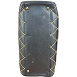 Chanel Vintage Black Leather Wild Stitch Bowler Shoulder Bag 2001