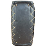 Chanel Vintage Black Leather Wild Stitch Bowler Shoulder Bag 2001