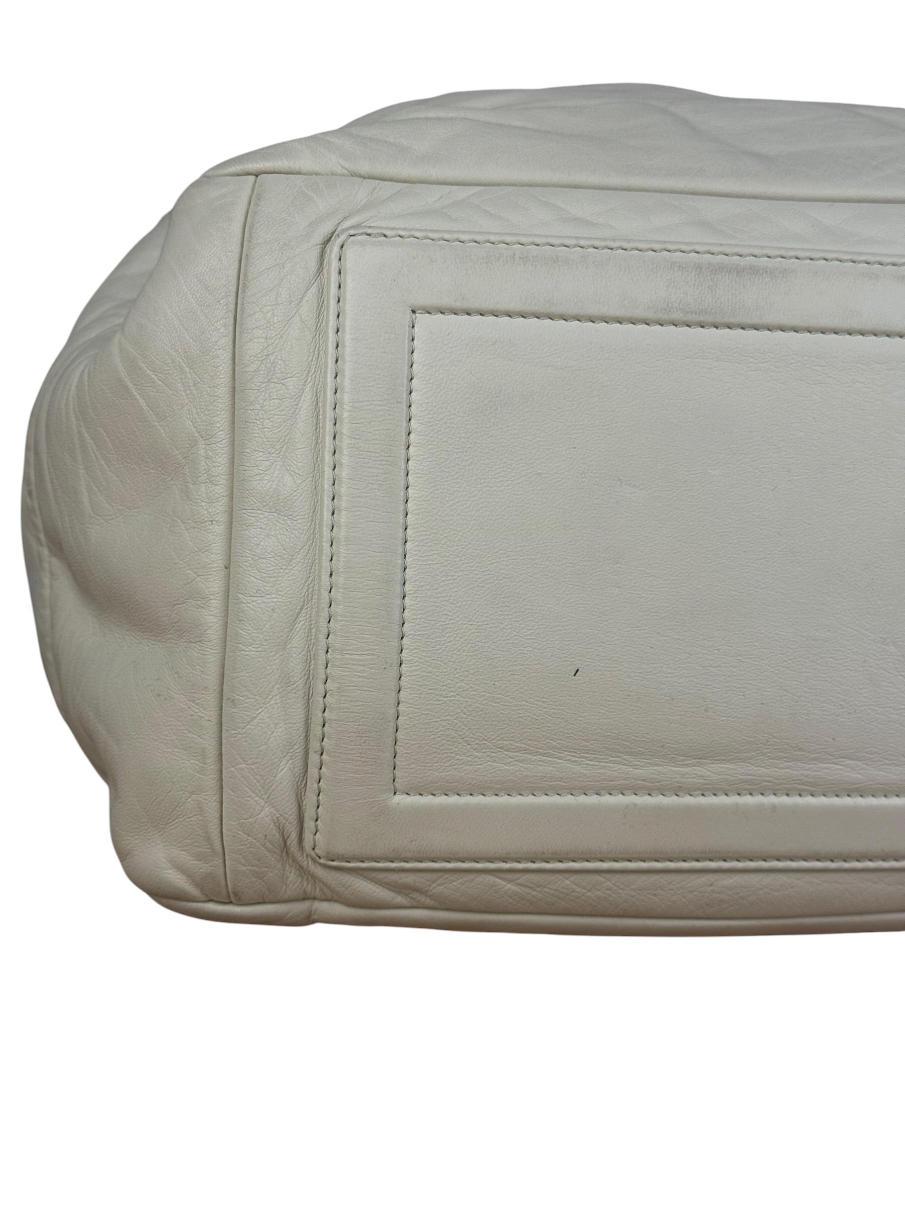 Chanel Coco Cocoon Ivory Puff Leather Boston Handbag 2009