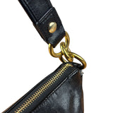 Coach Black Poppy Liquid Gloss Leather Storypatch Hobo Bag