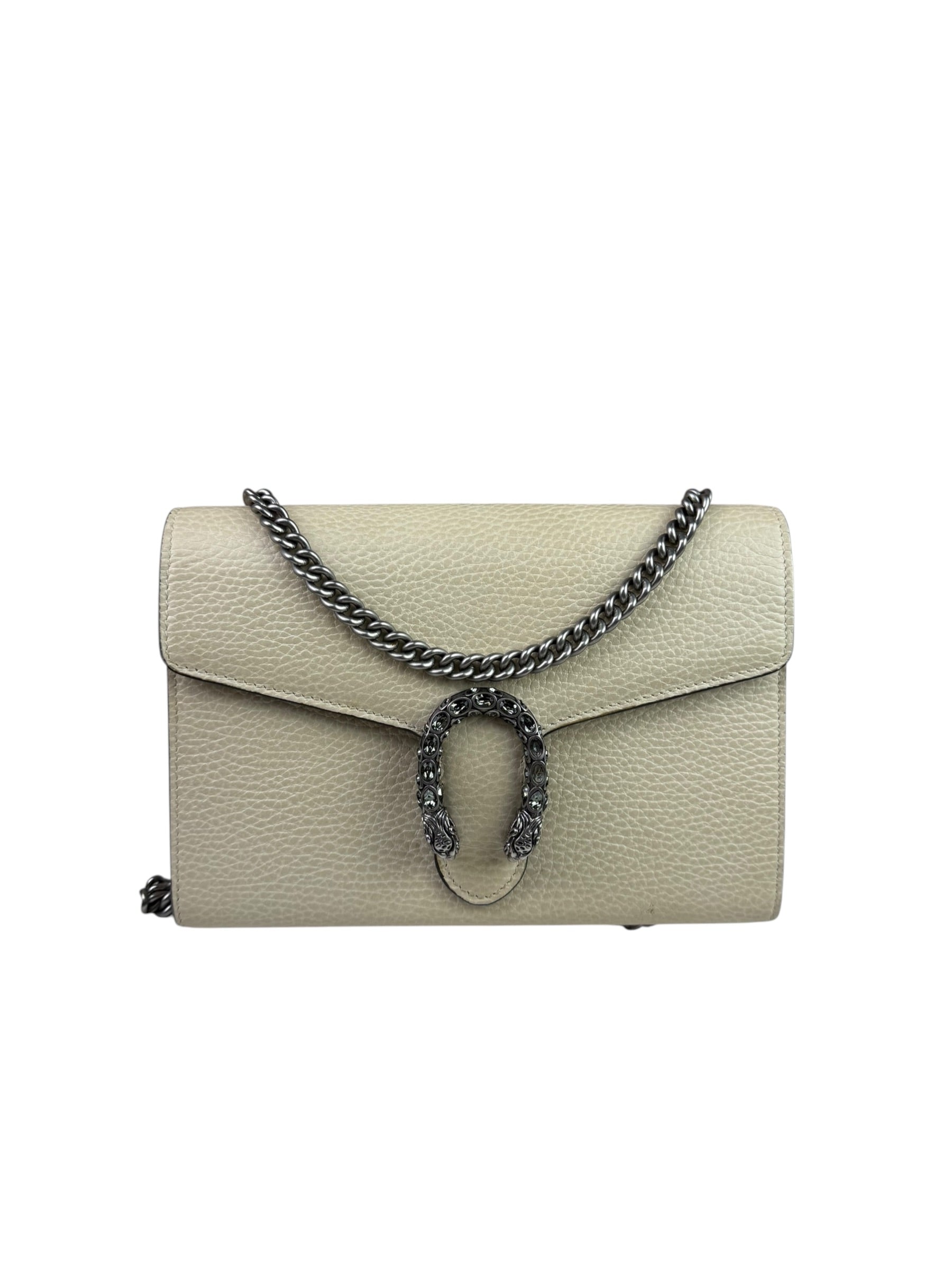 Gucci Beige Leather Dionysus Wallet On Chain