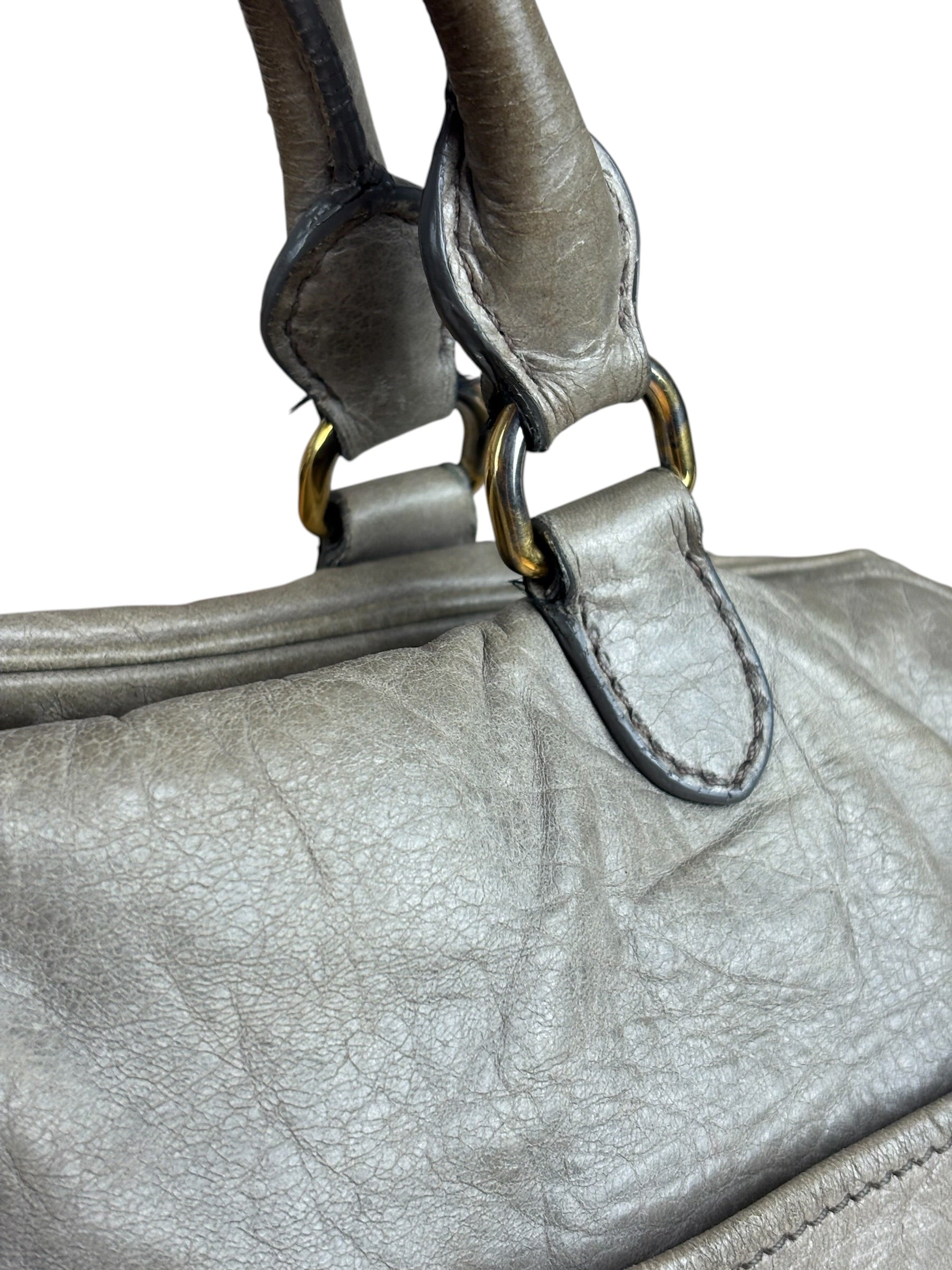 Miu Miu Green Vitello Leather Two-Way Bag