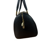 MCM Vintage Black Leather Boston Handbag