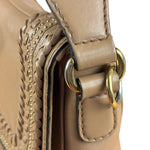 Gucci Vintage Tan Leather Medium Flap Shoulder Bag