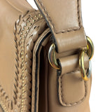 Gucci Vintage Tan Leather Medium Flap Shoulder Bag