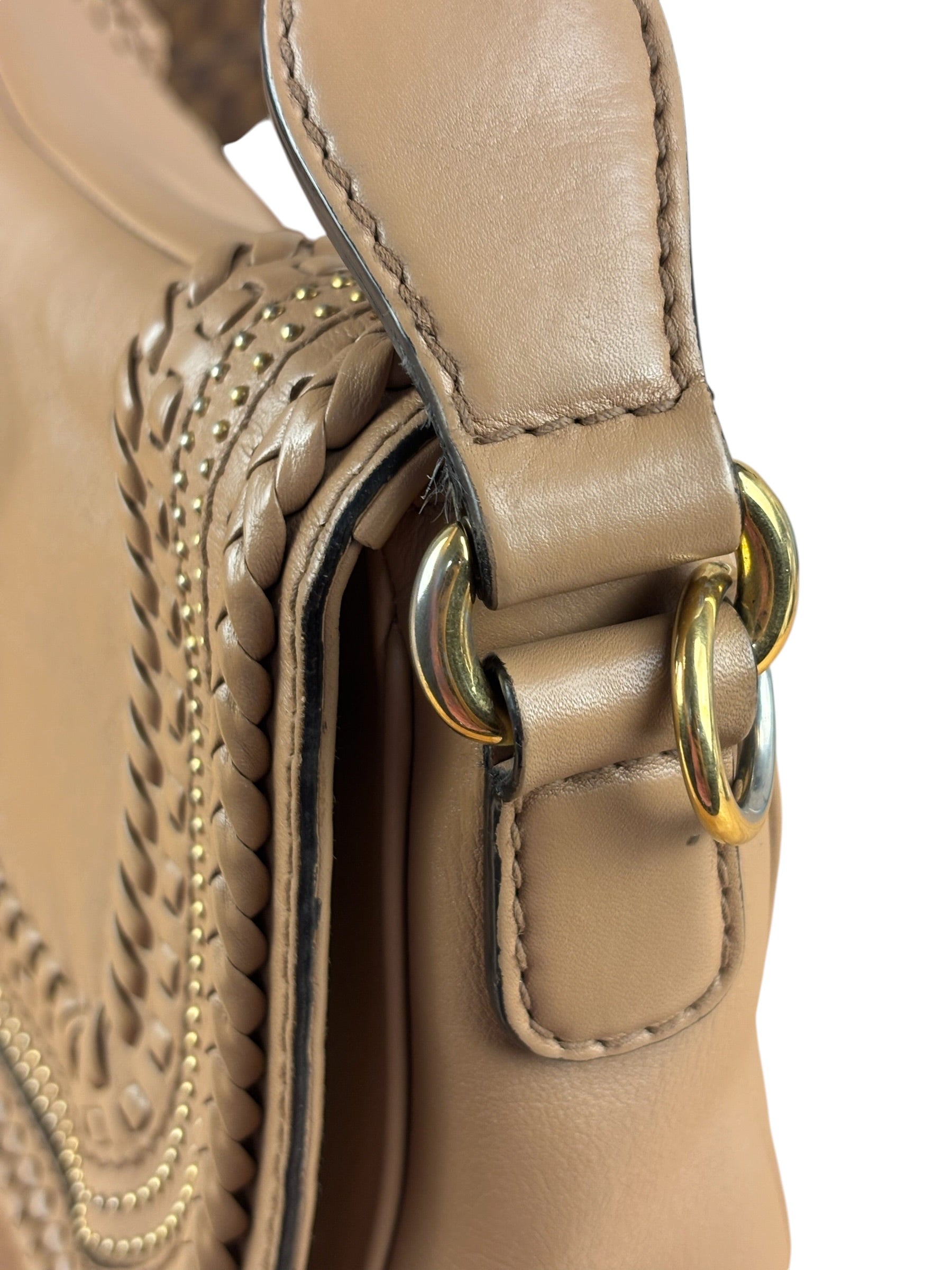 Gucci Vintage Tan Leather Medium Flap Shoulder Bag