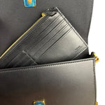 Fendi Fendigraphy Black Leather Wallet on Chain