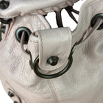 Balenciaga Baby Pink Leather Pompon Moto City 2Way Bucket Bag