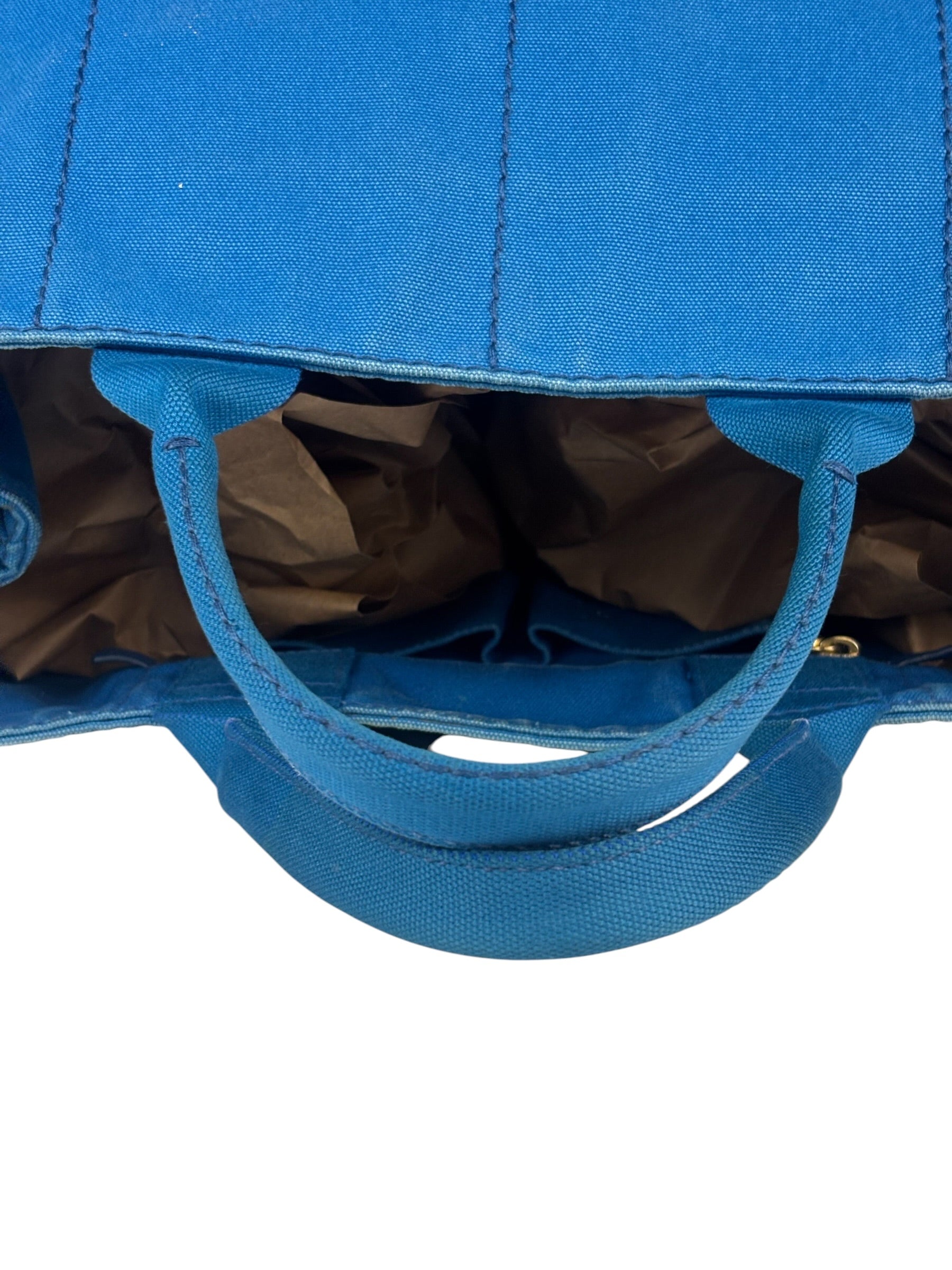 Prada Vintage Blue Canapa Canvas Tote