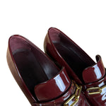 Burberry Burgundy Patent Leather Loafers