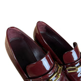 Burberry Burgundy Patent Leather Loafers