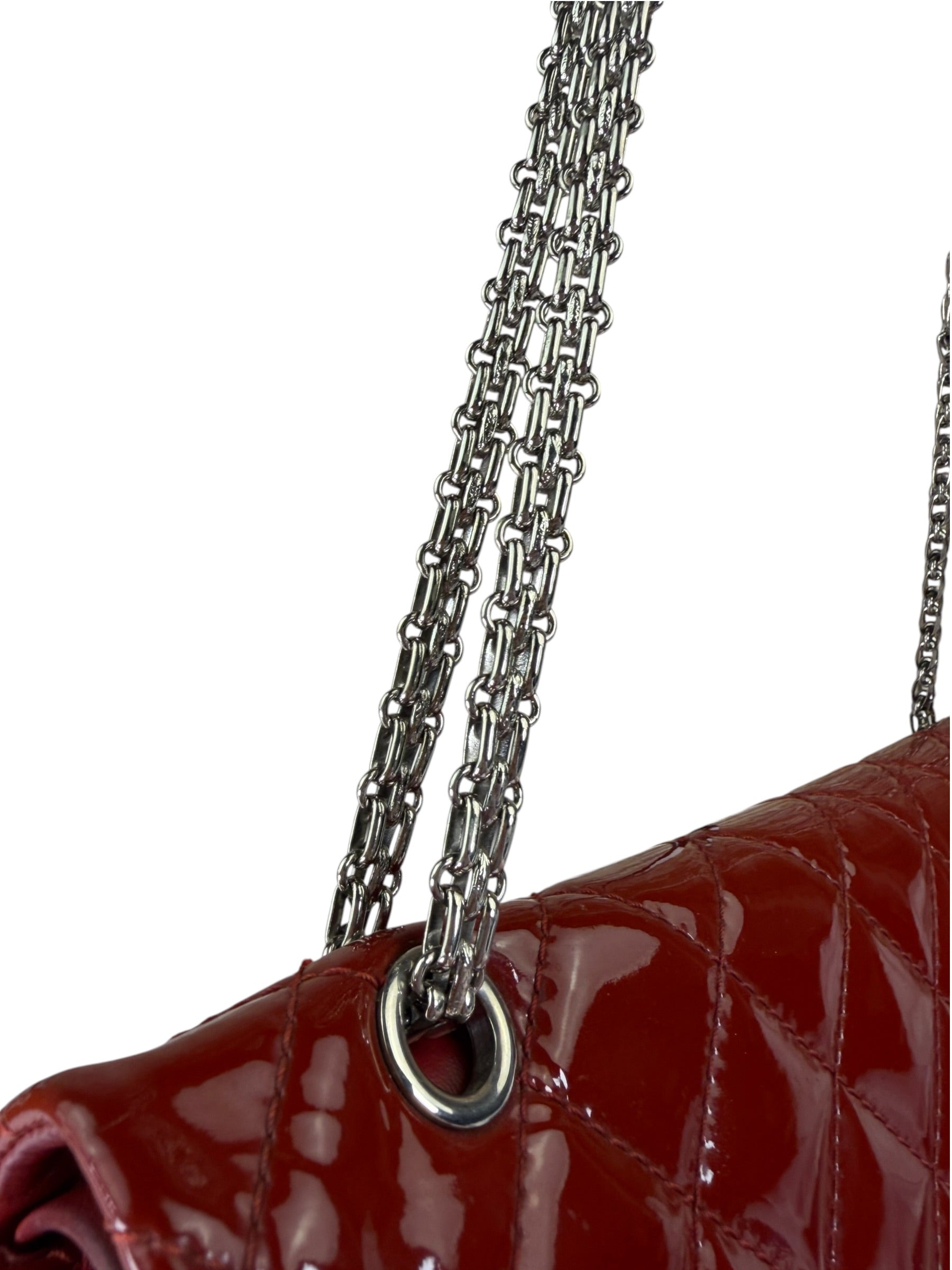 Chanel Red Patent  Quilted Double 2.55 Flap 2009