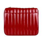 Saint Laurent Red Patent Vicky Chain Flap Bag