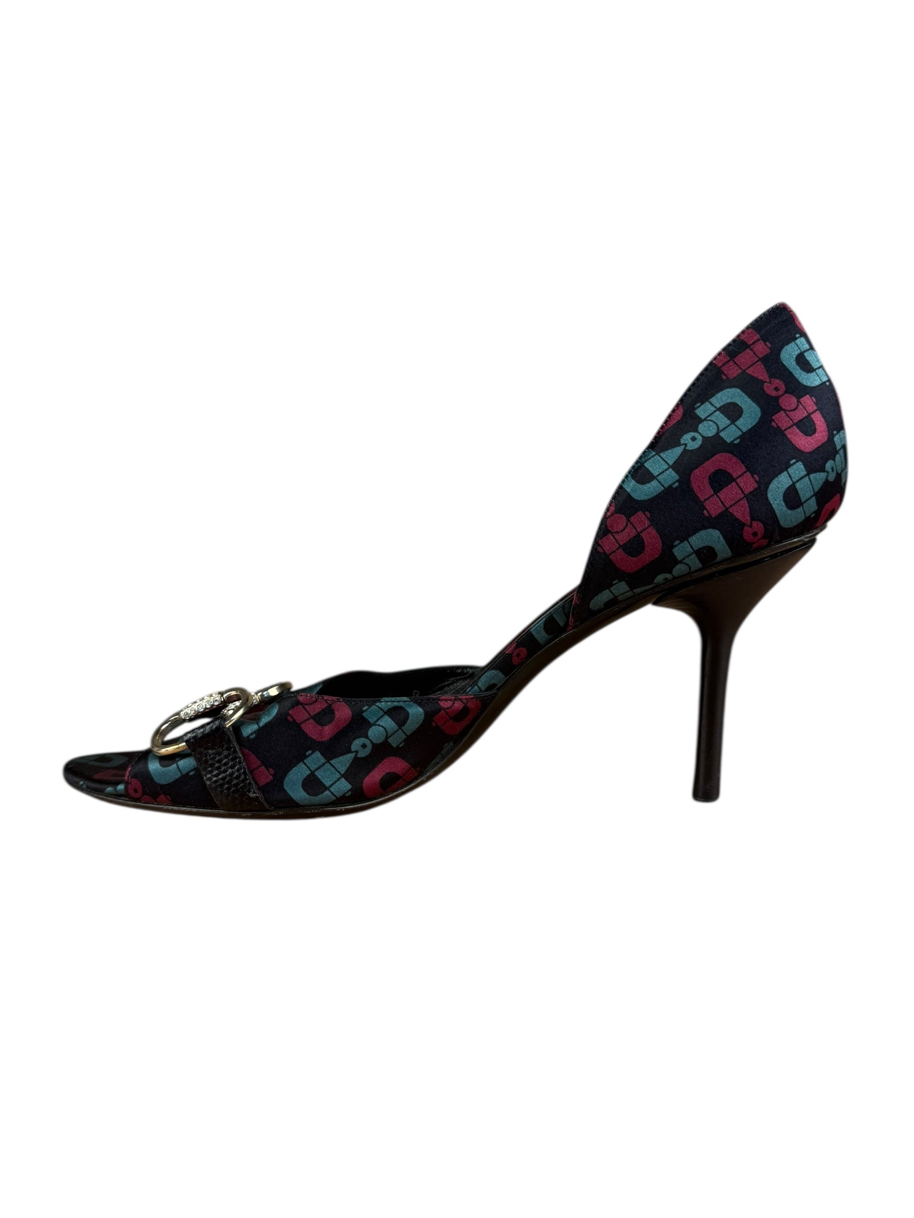 Gucci Vintage Horsebit Open Toe Pumps