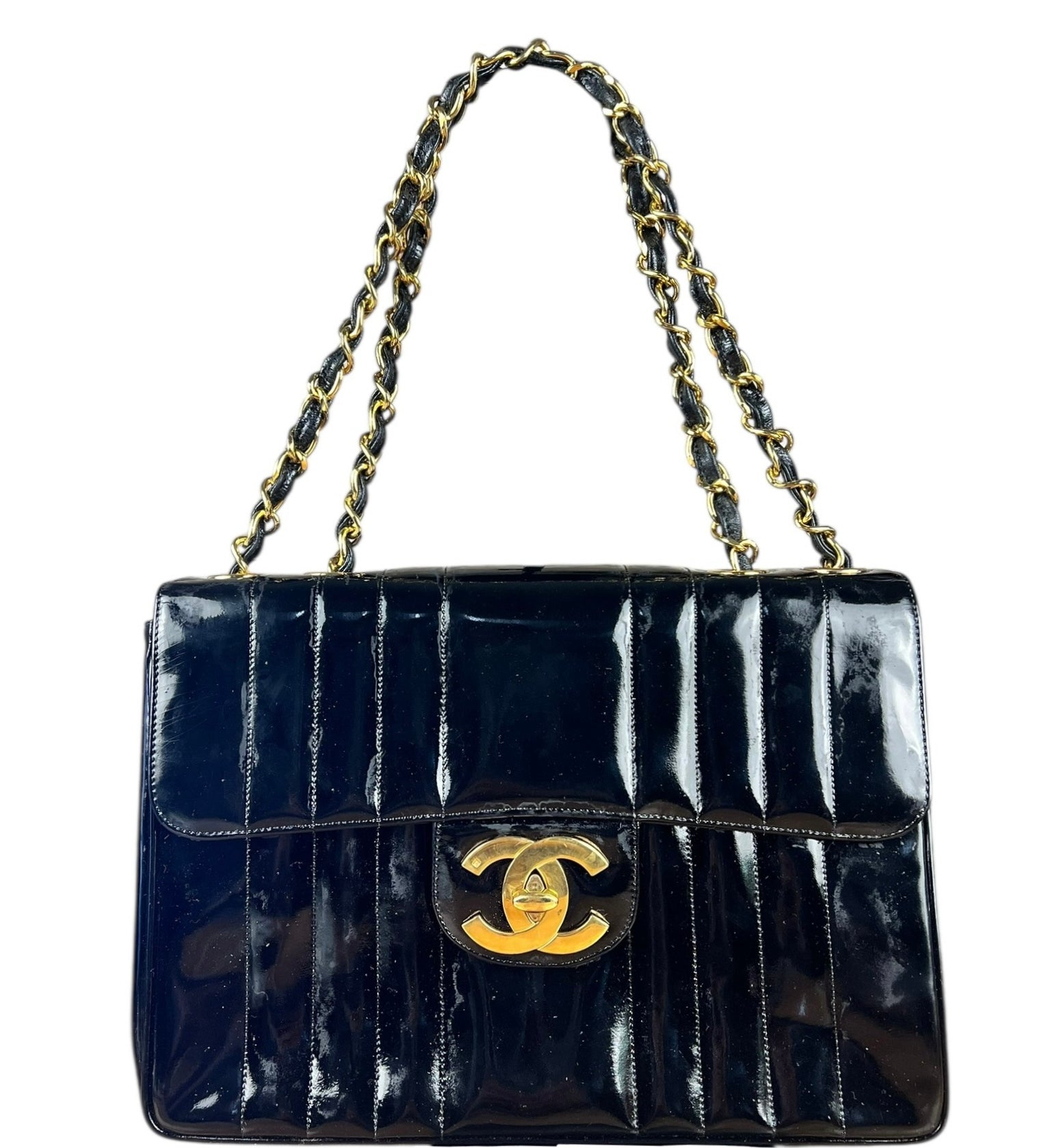 Chanel Mademoiselle Vertical Quilt Single Flap Bag 1994