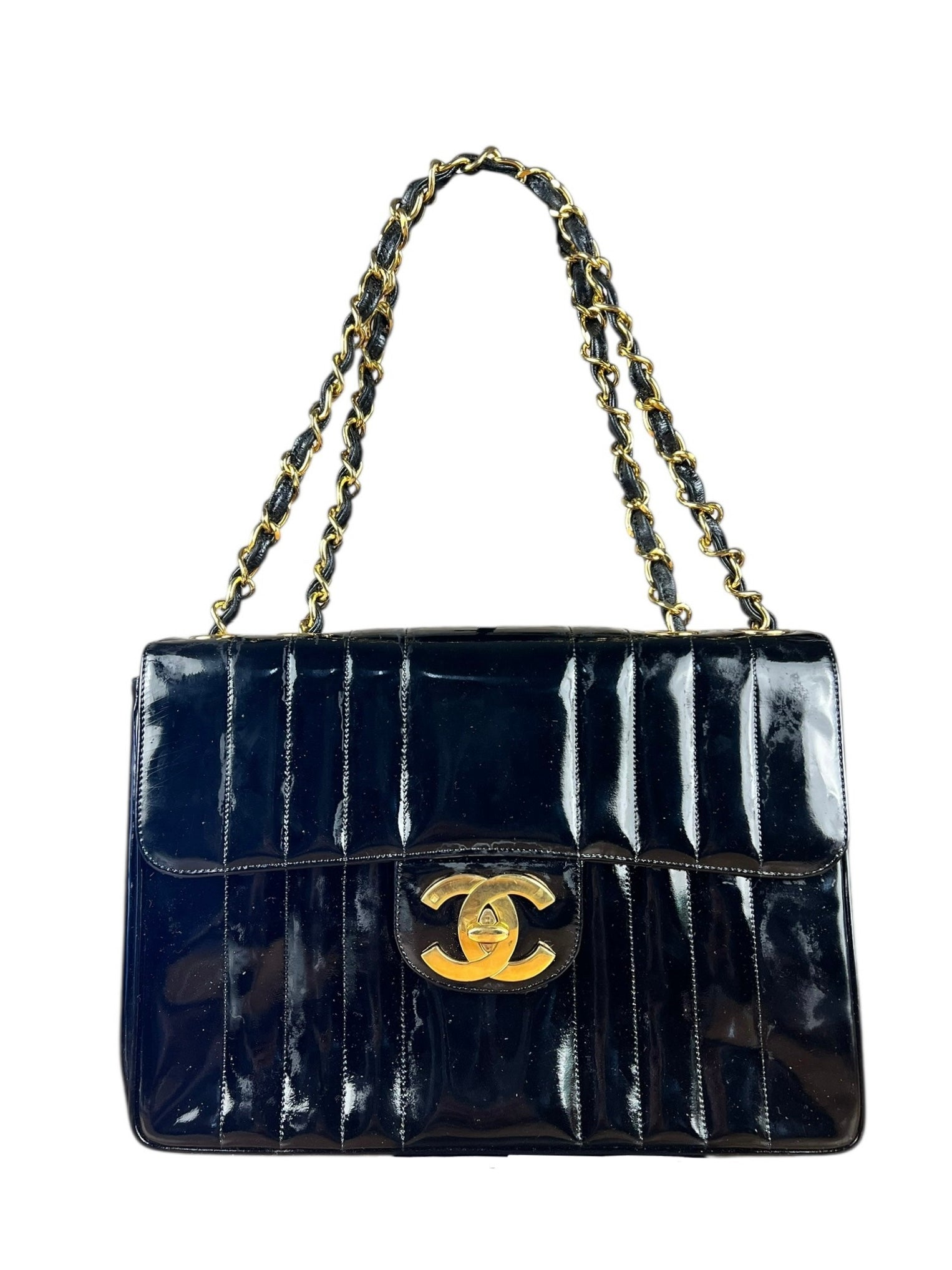 Chanel Mademoiselle Vertical Quilt Single Flap Bag 1994