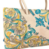 Loewe Vintage Floral Print Suede Handbag