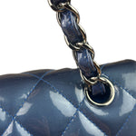 Chanel Perl Glossy Blue Quilted Patent Leather Double Flap Bag 2012