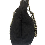 Gucci GG Black Canvas Capri Chain Tote Bag