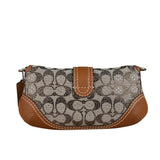 Coach Leather Trim Crystal Signature Jacquard Soho Pochette