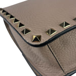 Valentino Neutral Garavani Calfskin Rockstud Crossbody Bag