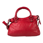 Balenciaga Red Leather Motocross City Two-Way Bag