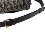 Christian Dior Vintage Black Leather Trim Trotter Crossbody Bag