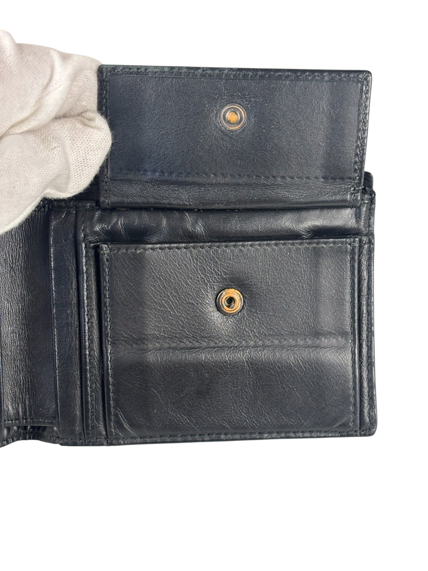 Bottega Veneta Vintage Black Intrecciato BiFold Wallet
