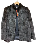 Vintage Lupian Dark Brown Striped Mink Fur Coat