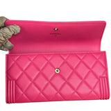 Chanel Pink Quilted Boy Wallet