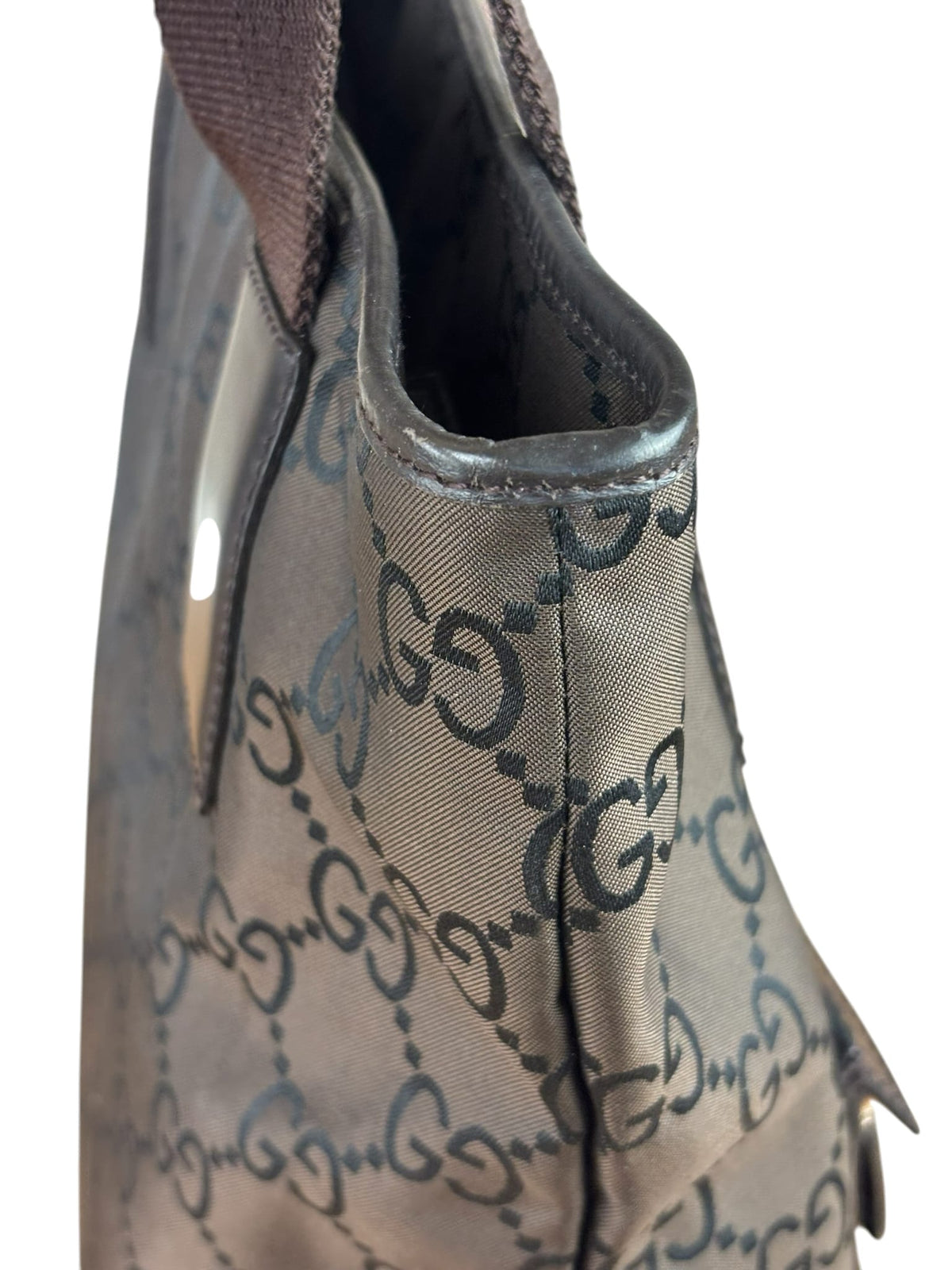 Gucci GG Nylon Tote Bag Brown Monogram Canvas