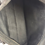 Gucci Black Leather Trim GG Top Handle Bag