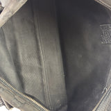Gucci Black Leather Trim GG Top Handle Bag