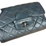 Chanel Dark Grey Quilted Leather Loop Flap Bag 2014