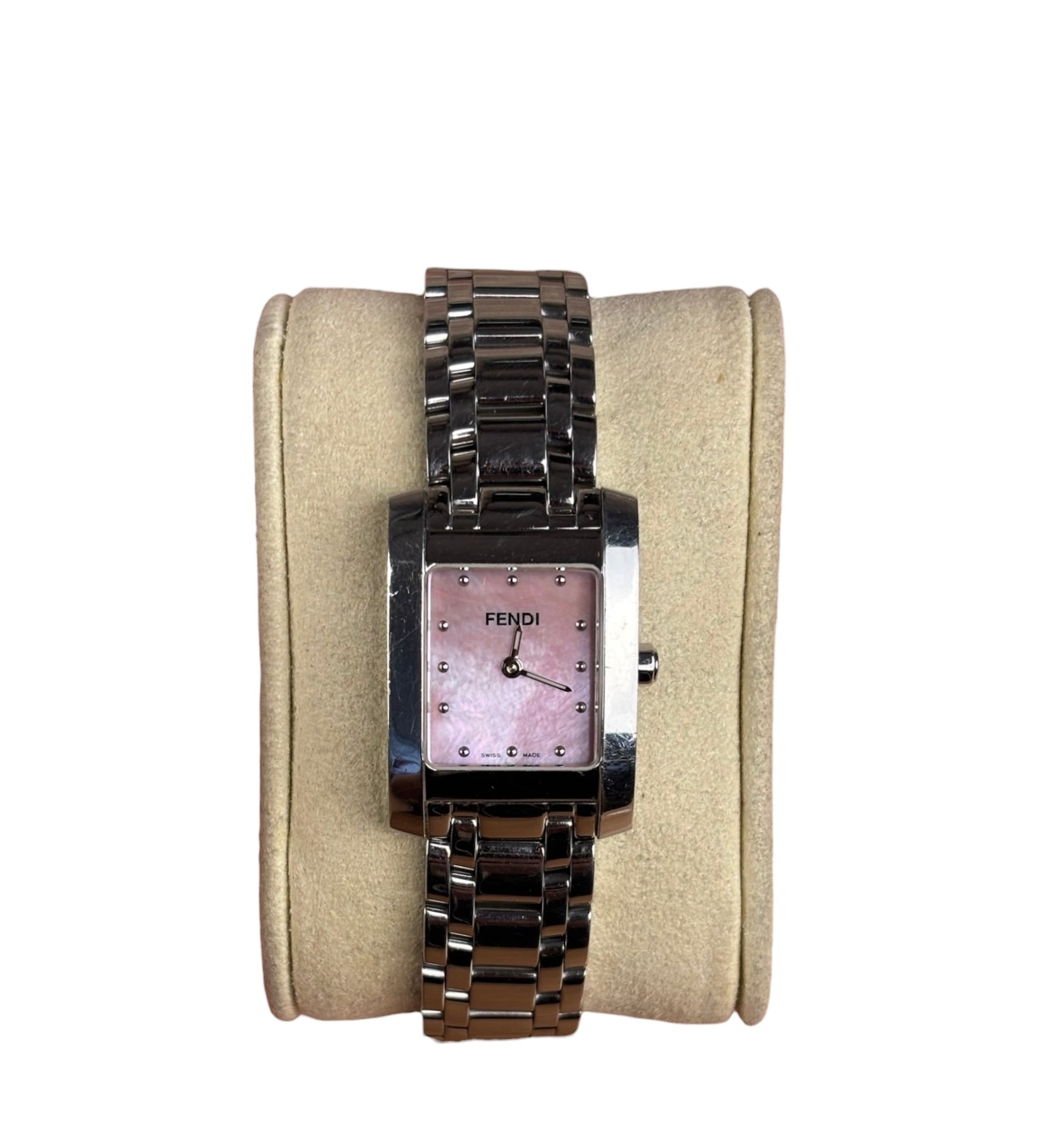 Fendi Vintage Classico 7000L Silver Pink Dial 21mm Watch
