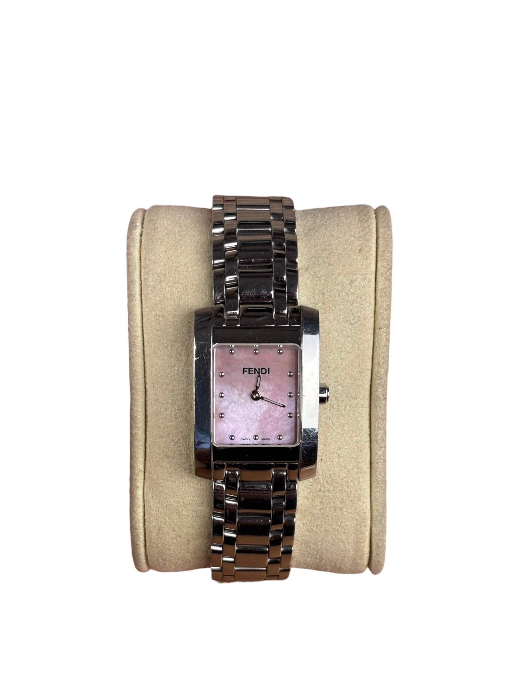 Fendi Vintage Classico 7000L Silver Pink Dial 21mm Watch