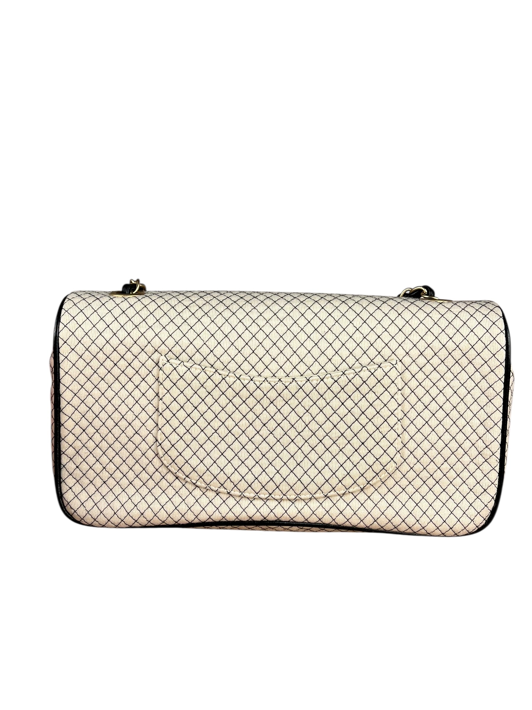 Chanel East West Beige Jersey Flap Bag 2002