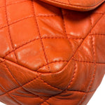 Chanel Orange Quilted Lambskin Flap Bag 2008