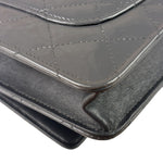 Chanel Grey Quilted Patent Leather Wallet-On-Chain 2012