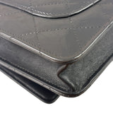Chanel Grey Quilted Patent Leather Wallet-On-Chain 2012