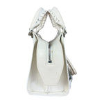 Balenciaga White Croc Embossed S Neo City Bag