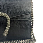 Gucci Black Pebbled Leather Dionysus Small Chain Shoulder Bag