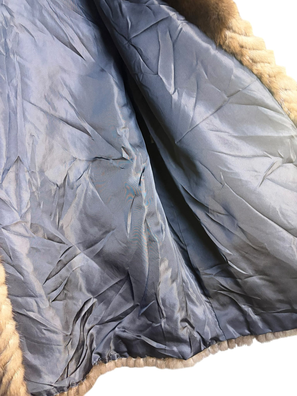 Vintage Light Brown Chevron Mink Fur Coat