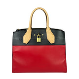 Louis Vuitton Red Leather City Steamer Handbag MM