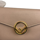 Fendi F Nude Pink Micro Trifold Wallet