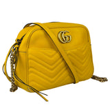 Gucci Bright Yellow GG Marmont Matelasse Shoulder Camera Bag