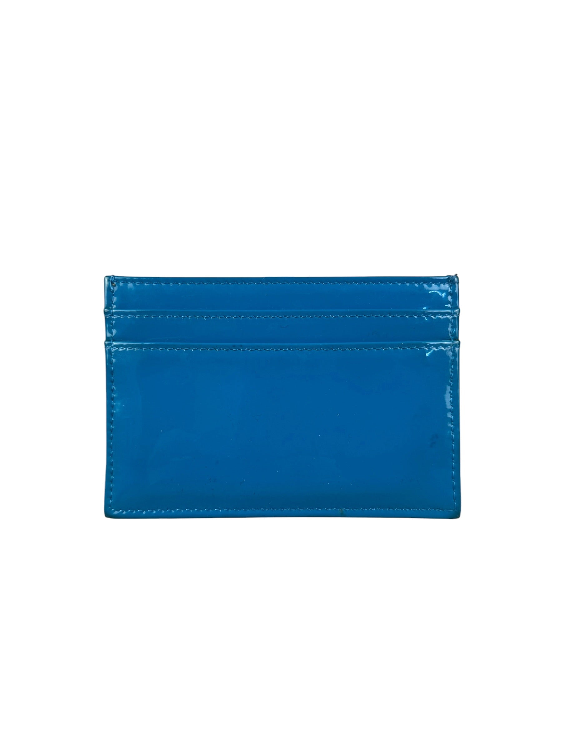 Chanel Blue Patent Quilted CC Cardholder 2016