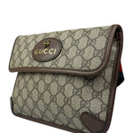 Gucci Vintage Brown Leather Trim Neo Supreme Belt Bag